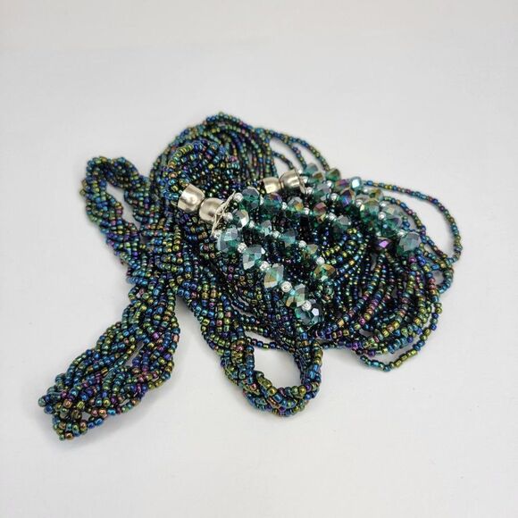 Multistrand Colorful  Bead Long Necklace - Picture 10 of 13